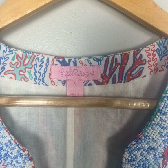 Lilly Pulitzer Courtney Multi Let Minnow Beaded Tunic Shift Dress size small - Picture 6 of 11